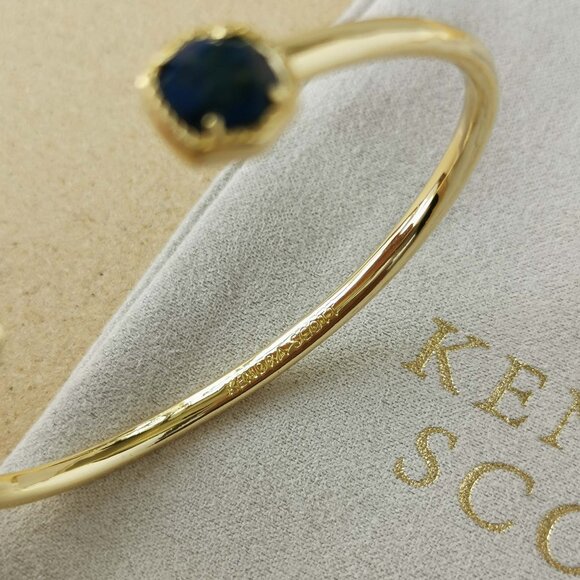 NEW Kendra Scott Gold Cobalt Howlite Davie Cuff Bracelet - Picture 2 of 3
